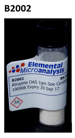 Atropine OAS Alkaloid Salts, 1g - DG Class 6.1, UN1544