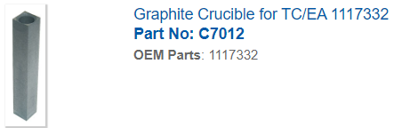Graphite Crucible, TC/EA  (1117332)